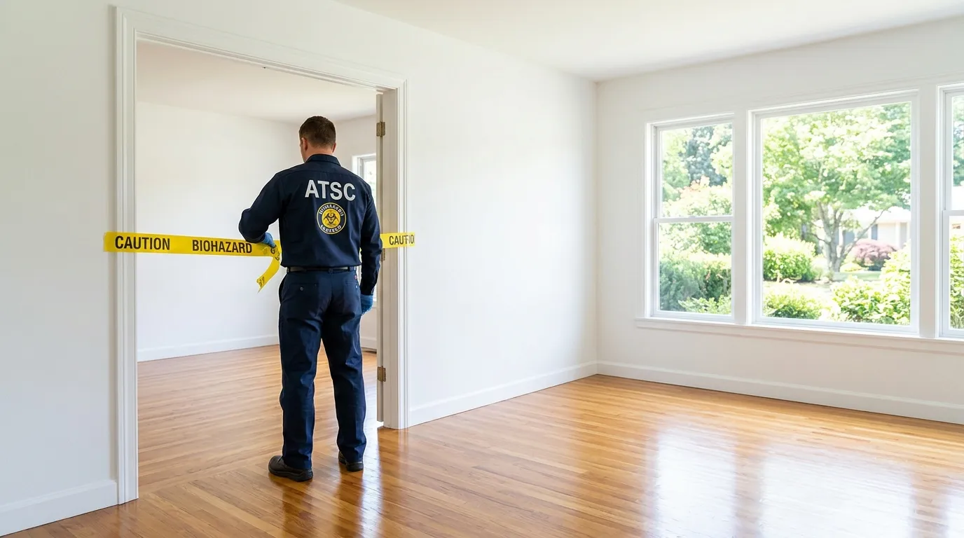 Certified biohazard cleanup crew performing Decomposition Cleanup in Sandown